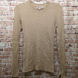 Philosophy Sweater Tan Beige Long Sleeve Size Small